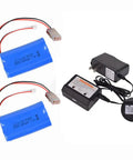 7.4V 2800mAh Li-Ion RC Battery 2 Pack with L6.2-2P plug and 7.4V balance charger for Heng Long RC tanks and MJX aircraft
