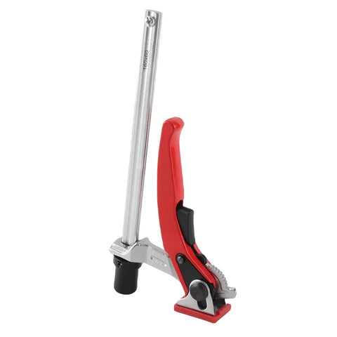 Heavy Duty Hold Down Clamp With Ratchet Mechanism For Bench Dogs And Woodworking, Pro Grade Workbench Clamp With Guide Rail And 20mm Base