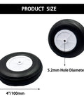 2 Pack 4 Inch RC Airplane Foam Wheel With Lightweight Sponge Tire And Plastic Hub Plug And Play - 5.2mm hole diameter