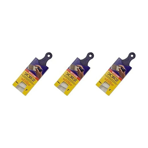 2 Inch Shortcut Angle Sash Paintbrush Pack Of 3 With Purple Soft Grip Handle For Tight Spaces, Flexible Synthetic Blend For All Paints And Water Based Stains, Brass Ferrule Replacement Part