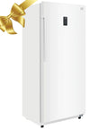 Built Tough 17 Cubic Foot Upright Convertible Fridge And Freezer With Auto Defrost Garage Ready Design in white with digital thermostat