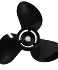 Upgrade Aluminum Boat Propeller Thirteen And A Quarter Inch Diameter Seventeen Pitch Three Blade Right Hand Rotation Fifteen Spline Fits Suzuki Outboard Motors DF50 Through DF140HP OEM 58100 95512 019, top view.