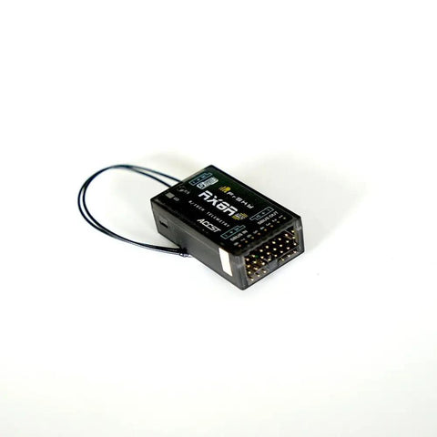 RX8R Pro 2.4G ACCST Redundant RC Receiver With SBUS Telemetry, 8/16 Channel Support, compact black device with antenna