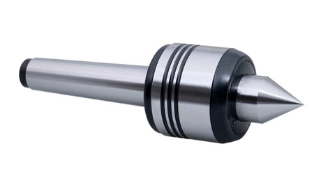 MT3 Precision Medium Duty Live Center for manual lathes with precision bearings and anti-dust seal, shown in stainless steel, side view.