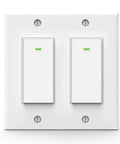 Two Gang WiFi Smart Light Switch for Single Pole Lighting That Plays Nice With Alexa And Google Assistant 2.4GHz Only Neutral Wire