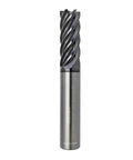 Front view of Carbide End Mill Six Flute 3/8 Inch Shank For Precision Machining Of Alloy Steel Cast Iron And Hardened Steel.