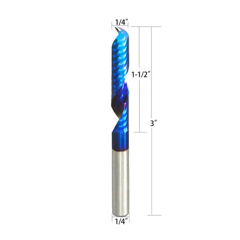 Beast Upcut Solid Carbide CNC End Mill Quarter Inch Diameter Extra Long Three Inch Overall Length Pro Grade for Carving
