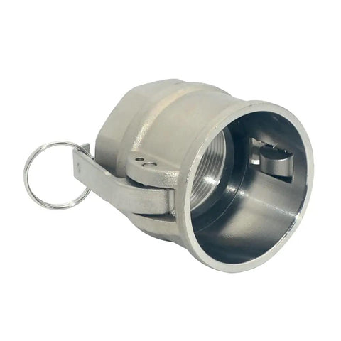 2 Inch Type D Trash Pump Adapter Female Camlock For Cam And Groove Hose Fittings Stainless Steel 316 Heavy Duty Suction Connection For Vacuum Trucks And Water Transfer, side view