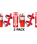 Two Pack Twenty Lb Type Abc Fire Extinguisher Kit With Heavy Duty Wall Bracket And Bold Warning Sign Hella Tough Pro Grade for safety.