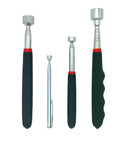 Magnetic pickup tool set, 4-piece telescoping magnet sticks with black rubber grips (20/10/5/1.5 lb)