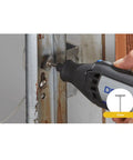 Using Heavy Duty Rotary Tool Kit With Complete Accessory Bundle, Flex Shaft Attachment, Circle Cutter, And Premium Storage Case for precise metal cleaning.