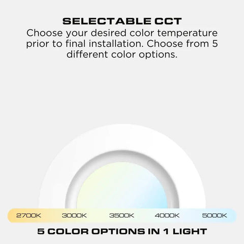 3-Inch LED Recessed Downlight Kit Plug And Play Dimmable And Energy Efficient 7W Equal 75W 560 Lumen E26 Base Color Temp Selectable