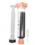 Pro Grade 10ML Black UV Solder Mask Kit With 1 Needle And Push Tool For PCB BGA Work, syringe and needle visible.