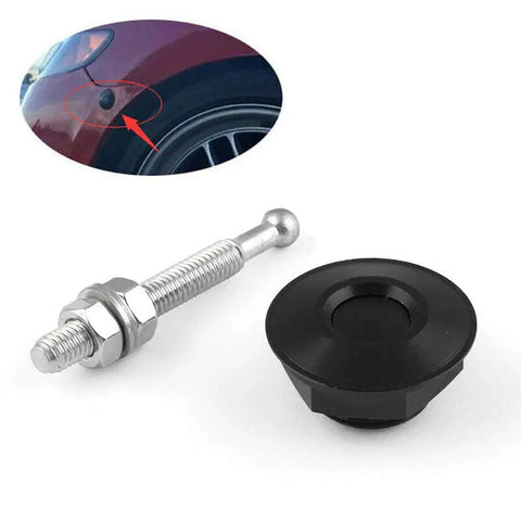 8 Pack 1.25 Inch Universal Hood Pins Quick Release Lock Latch For Car Bumper And License Plate, stainless steel rod and black finish