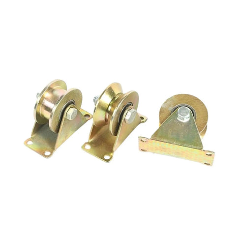 Top Shelf Sliding Door Roller Set Got You Covered With Rust Proof Plated Steel Track Wheels And Precision Bearings for three heavy-duty rollers.