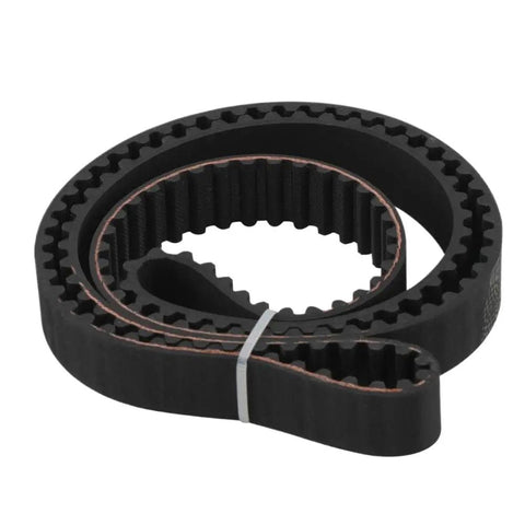 Thinking Process: black rubber timing belt for 2006-2009 vehicle engine repair, coiled
