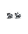 Heavy Duty Chain Link Rolling Gate Hardware Kit With Smooth Pneumatic Rubber Wheels two metal rollers with hooks for sliding gate installation.
