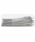 Clear box containing 13 Piece Spade Drill Bit Set One Quarter To One And One Half Inch With Quick Change Hex Shank For Woodworking By Wisechain