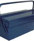 Two Tier Tool Box In Blue, A Real Workhorse, 18.6 By 8.7 By 11.4 Inches, Durable Steel Construction with Two Handles