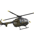 Era C180 BO-105 RC Helicopter With 6-Axis Gyro, 6CH Brushless Motor, Camouflage design in flight view