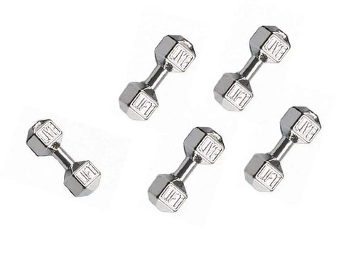 Silver dumbbell charm beads for jewelry making, engraved with 'LIVE LIFT', part of 30 multicolor alloy DIY spacer charms for fitness crafts.