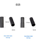 Must Have Premium Bicycle Cable End Caps Set, 20 Pieces 4mm And 5mm For Shifter And Brake Cables shown with dimensions