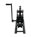 Heavy Duty Manual Tube Roller Bender With Ergonomic Handle For Rolling Round Steel Pipe Up To 1.5 Inches, side view of sturdy steel bender.