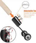 Adjustable Stand Up Weed Puller With Wheels For Garden Patio Backyard Lawn Sidewalk And Driveways Back Saving Easy Pull Weeding Tool For Standing Weeds And Quick Yard Cleanup showing adjustable rod attachment.