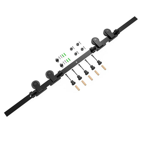 Heavy Duty Sliding Barn Door Rail Hardware Kit For Bypass Single Track For Double Doors Built Tough And Quiet Easy To Install 6mm Thick
