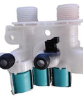 Water Inlet Solenoid Valve For Washing Machine 120V With 4 Port Design No Fuss Easy Install Cyan Long Lasting Plastic Construction Replacement Part For W11096268 And W11165546, 4-port valve