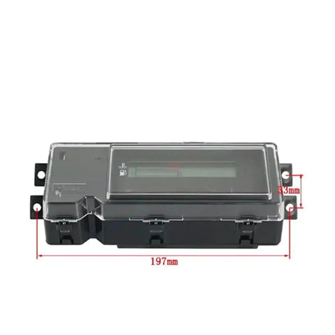 Heavy Duty Forklift Display Instrument Assy Electrical Control Panel Replacement Assembly Part 571102662071 front view with dimensons 197mm x 33mm