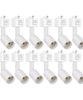 J Type Track Lighting Head To GU10 Base Adapter Lights Pack Of 12, White Finish, Direction Adjustable For Track Lighting Systems