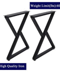 Beefy 28 Inch Metal Desk Legs Set Of 2 Heavy Duty Industrial Black Z Shape For DIY Tables Built To Last Sturdy Wrought Iron