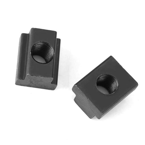 Close-up of 5 Pcs Black Oxide T Slot Nuts M8 Thread For Machine Tool Tables Undersized Sliding Nut Block For T Slots Durable 45 Steel.