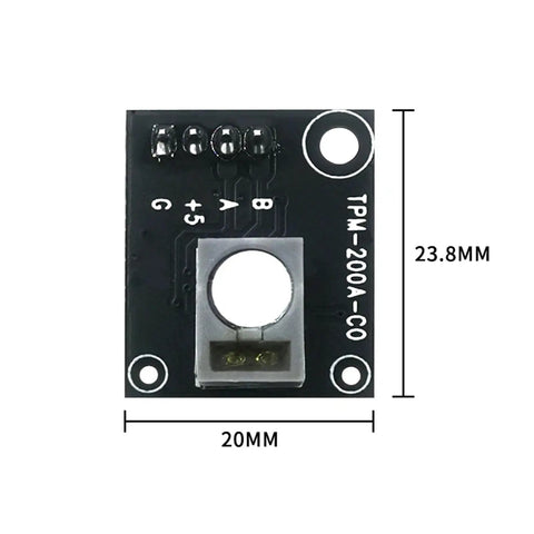 Front view of Indoor Carbon Monoxide Sensor Module With UART Output For Easy Setup Quick Accurate CO Detection High Sensitivity Gas Sensor For Smart Home And Industrial Use TPM200A CO UART Connecting Type showing dimensions.