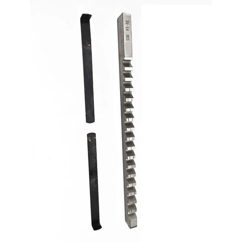 Push Type Keyway Broach 14mm D1 Metric Size With Shims For CNC Router Metalworking, High Speed Steel Construction, Precision Teeth
