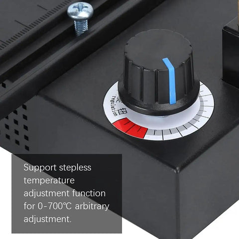 Temperature control dial on Heat Cutting Ribbon Cutter with Screwdriver Thermal Cutting Machine for DIY Projects.