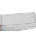 Heavy Duty Sliding Keyboard Tray Smooth Glide Under Desk Mount shown in hand, sturdy ABS plastic, designed for home office setups.