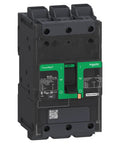 Built Tough 60 Amp Three Pole Circuit Breaker With Thermal Magnetic Trip Unit And Din Rail Or Back Pan Mount, showing detailed front view.