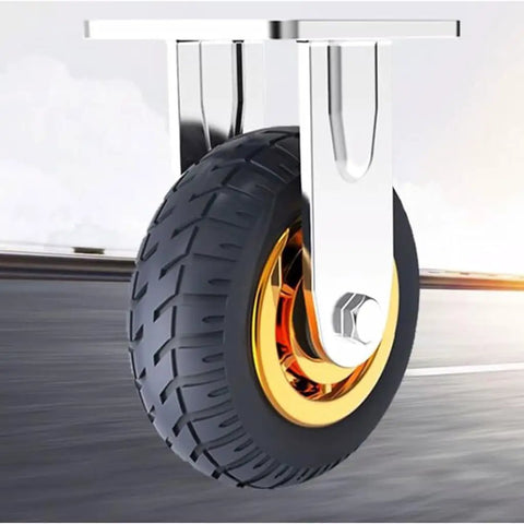 Close-up of wheel on Heavy Duty Folding Cart With Wheels And Handle For Easy Haul And No Sweat Transport Durable Platform Cart Built To Last