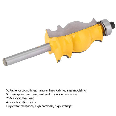 Dead Nuts Reliable 6mm Shank Handrail Router Bit For Woodworking Trimming And Molding with YG6 alloy cutter head and carbon steel body.