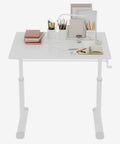 Smooth Hand Crank Standing Desk With 330 Lbs Heavy Duty Build And Effortless Manual Height Adjustment To Flex Your Home Office Vibe, showcasing a tidy workspace with books and stationery.