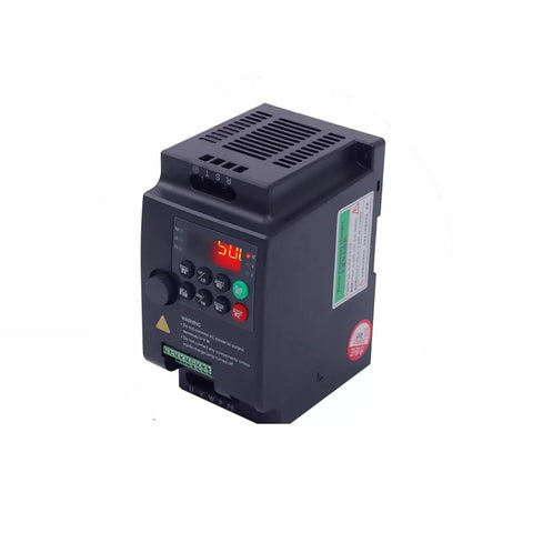 Powerful 750W 1HP Three-Phase Variable Frequency Drive VFD Inverter for 220V Motors, Smooth Start and Precise Speed Control, PLC Ready, Ideal for DIY CNC HVAC and Machinery, Model YL568K black VFD with keypad and display