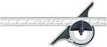 Bevel Protractor With 12 Inch Blade, Non Reversible Head, 0 To 180 Degree Range, Black Wrinkle Finish With Satin Chrome Blade, 4R Graduation
