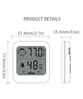 All In One Digital Thermometer And Hygrometer With Comfort Face Display For Home Health White No Fuss Unit With Stand Or Wall Hanging Magnetic Back Easy Read Temperature And Humidity Ideal For Infectious Disease And Heat Stroke Prevention. white digital thermometer hygrometer, 67.4mm x 77.0mm