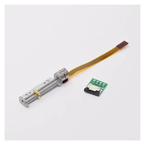 DC 5V To 6V Micro Stepper Motor Serving As A Heavy Duty Linear Actuator Screw Slider beside a control board and connector.