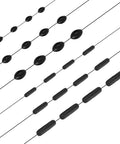 1080Pcs Fishing Bobber Stops Kit With Oval And Column Shape Float Sinker Stops Black Rubber 6 In 1 Bobber Stop Set