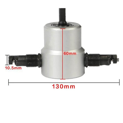 Double Head 360 Degree Metal Nibbler Cutter For Cutting Plastic And Metal Sheets Dual Cutting Heads 360 Degree Swivel Operation YT-160A dimensions