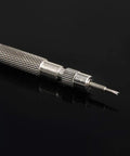Close-up of a textured metal spring bar tool from Pro Grade Spring Bar Tool Set For Watch Bands With 6 Extra Tips And 72 Pins, Repair Kit