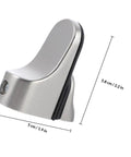 Adjustable Floating Glass Shelf Brackets In Zinc Alloy 4 Pack Wall Mount Clamp Supports side view with dimensions